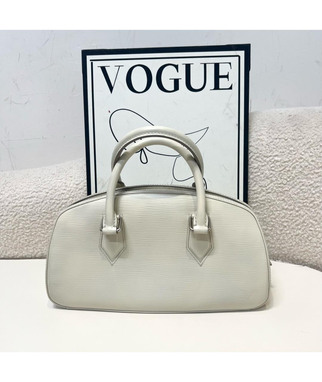 LOUIS VUITTON Белая кожаная сумка с короткими ручками, фото 2