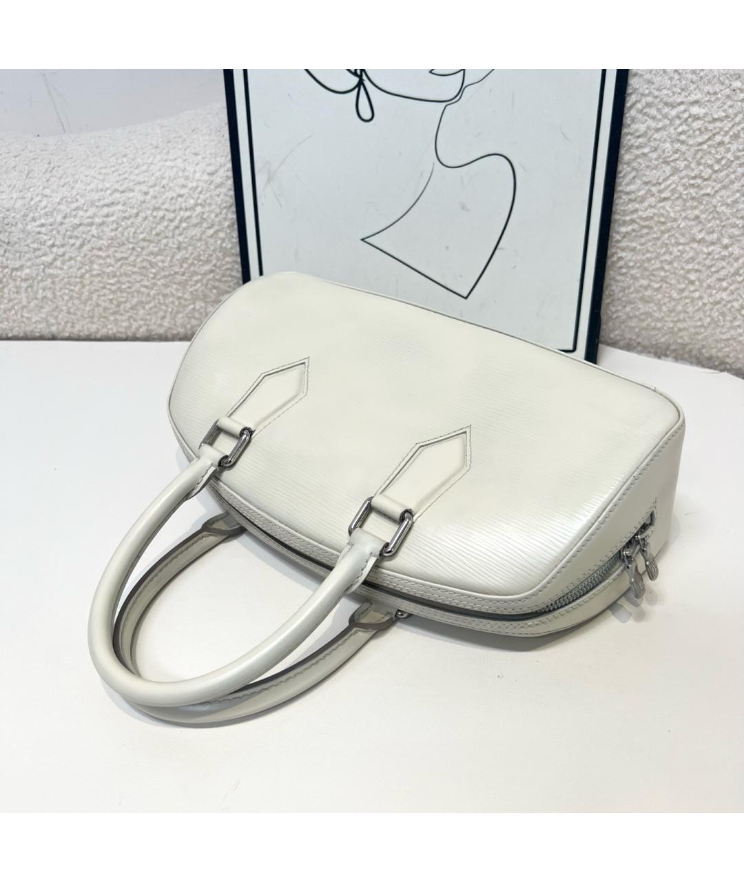 LOUIS VUITTON Белая кожаная сумка с короткими ручками, фото 5