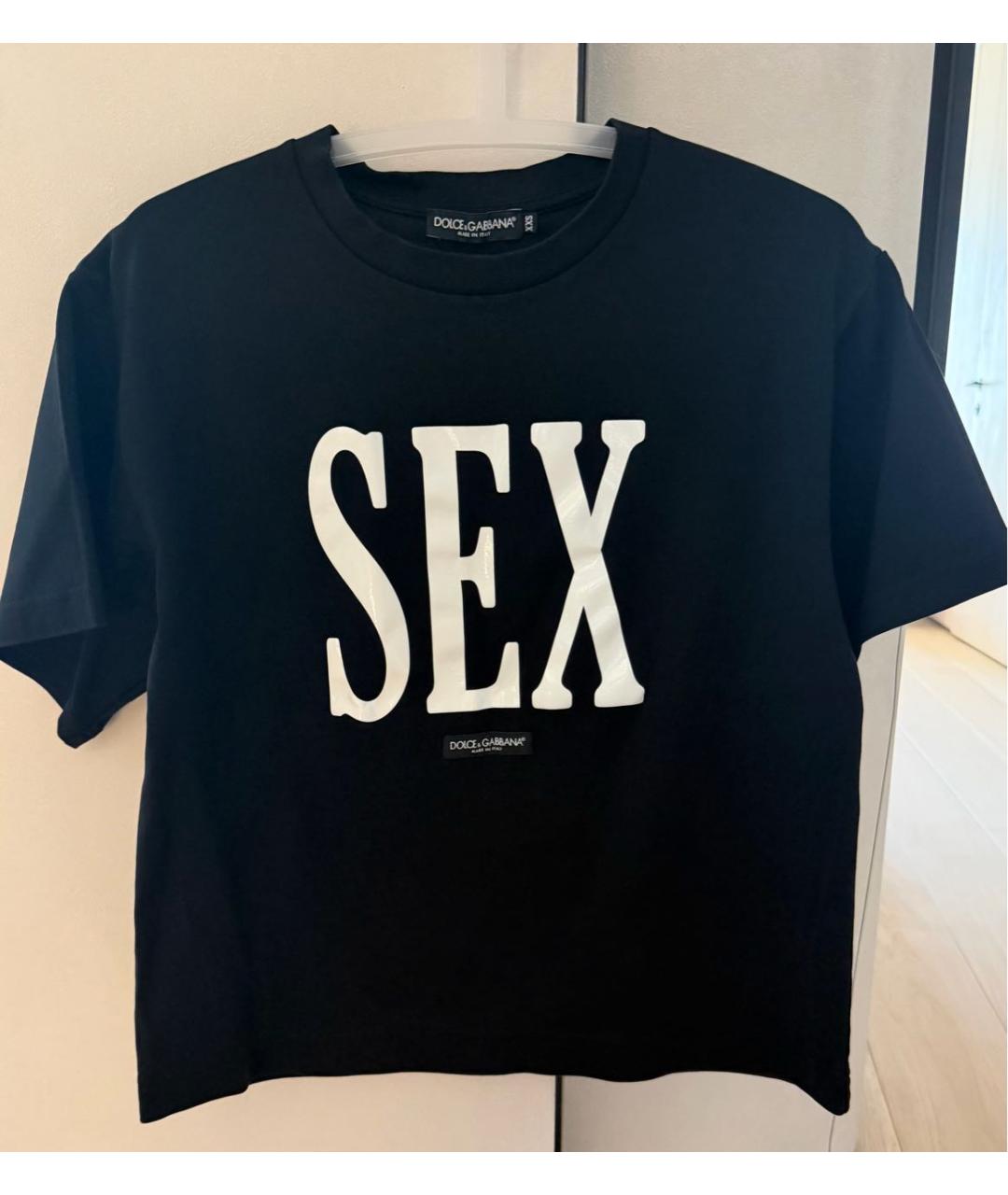 DOLCE&GABBANA Черная хлопковая футболка, фото 3