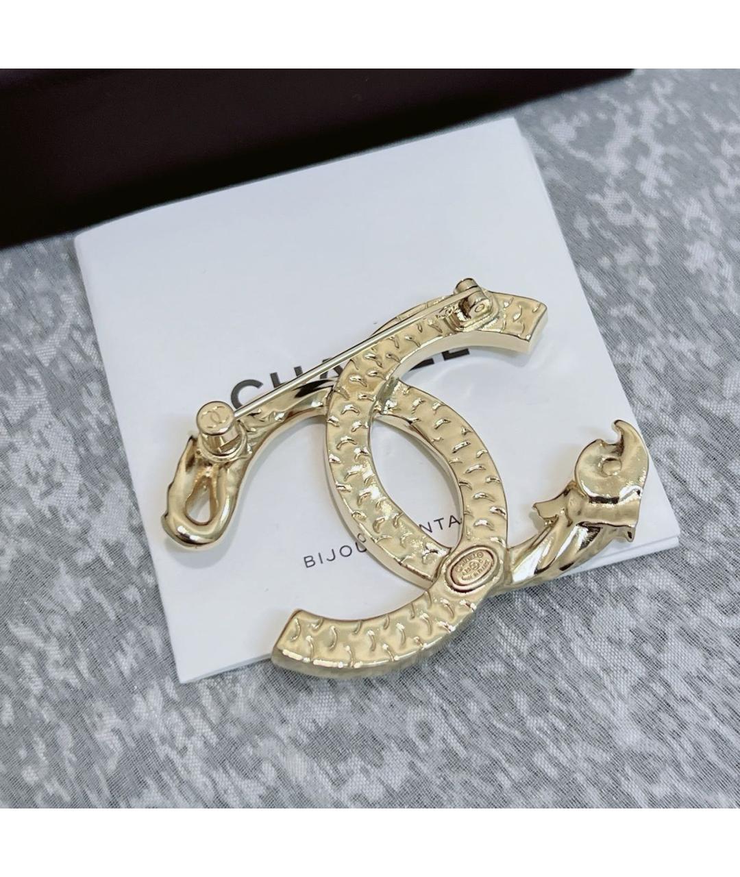 CHANEL Золотая металлическая булавка / брошь, фото 6
