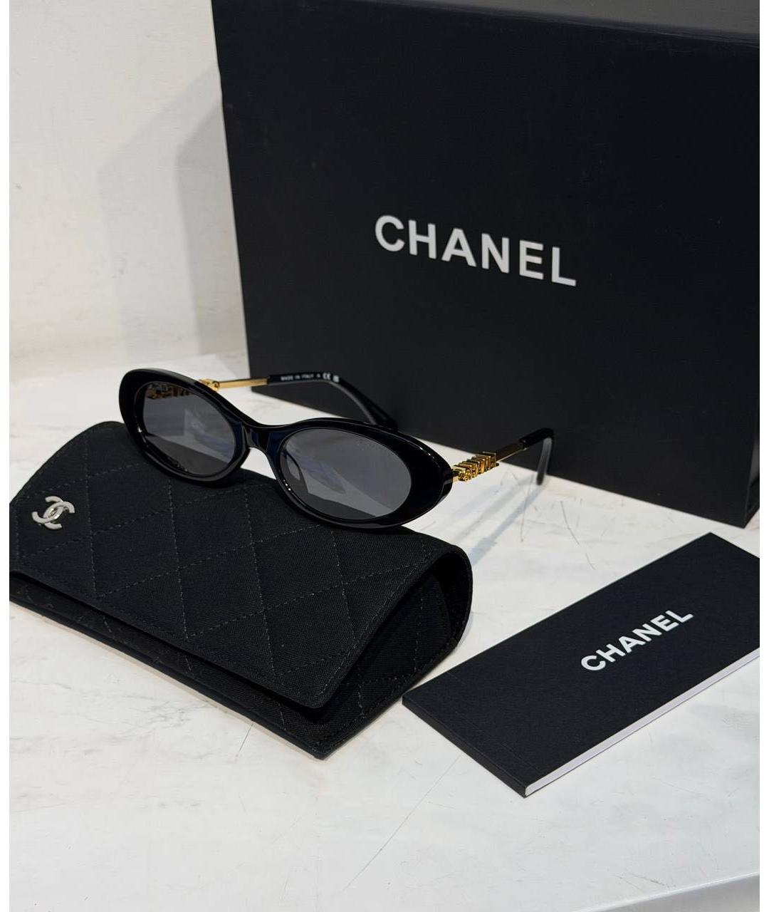 CHANEL Черные пластиковые солнцезащитные очки, фото 5