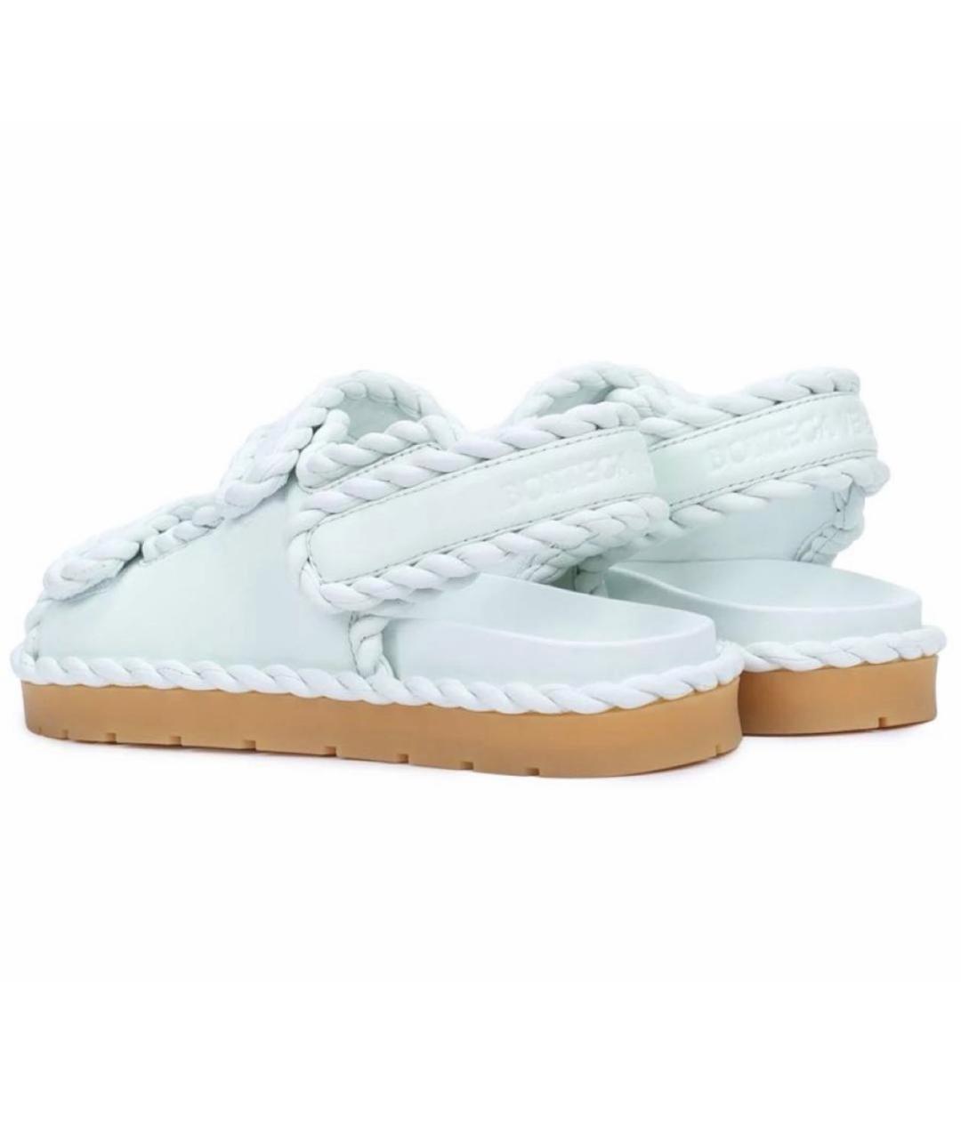 BOTTEGA VENETA Белые кожаные сандалии, фото 4