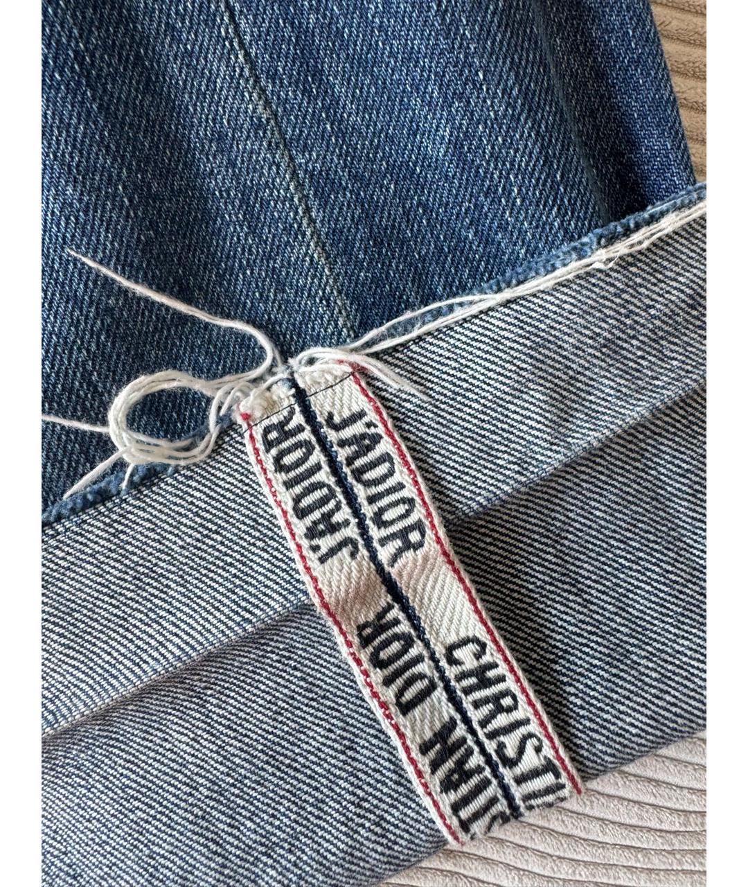 CHRISTIAN DIOR Темно-синие хлопковые прямые джинсы, фото 4