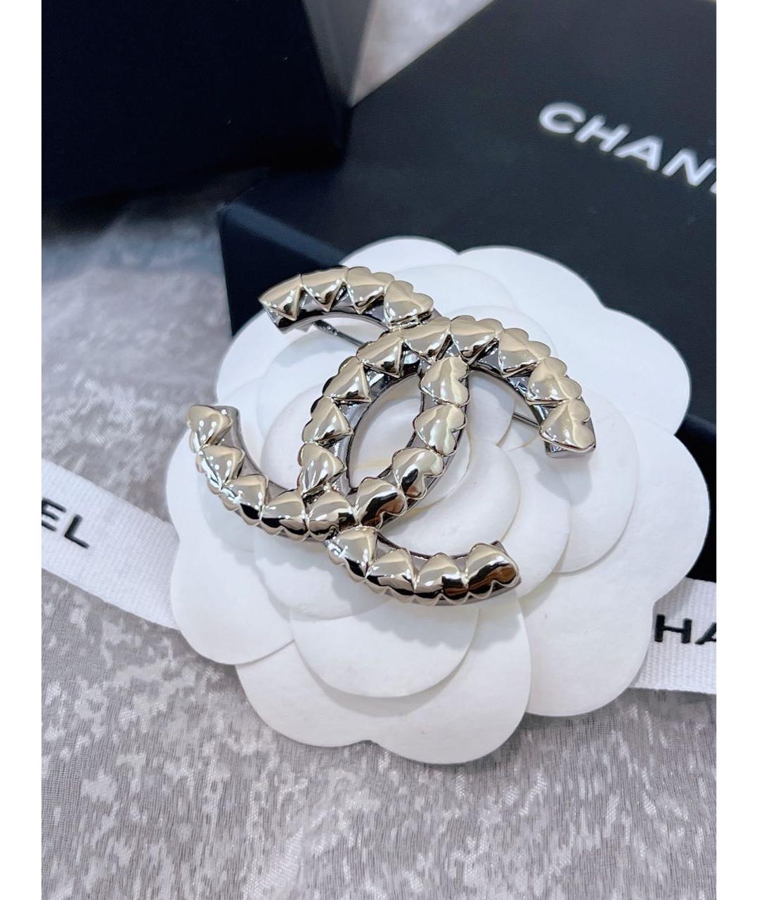 CHANEL Серебряная металлическая булавка / брошь, фото 4