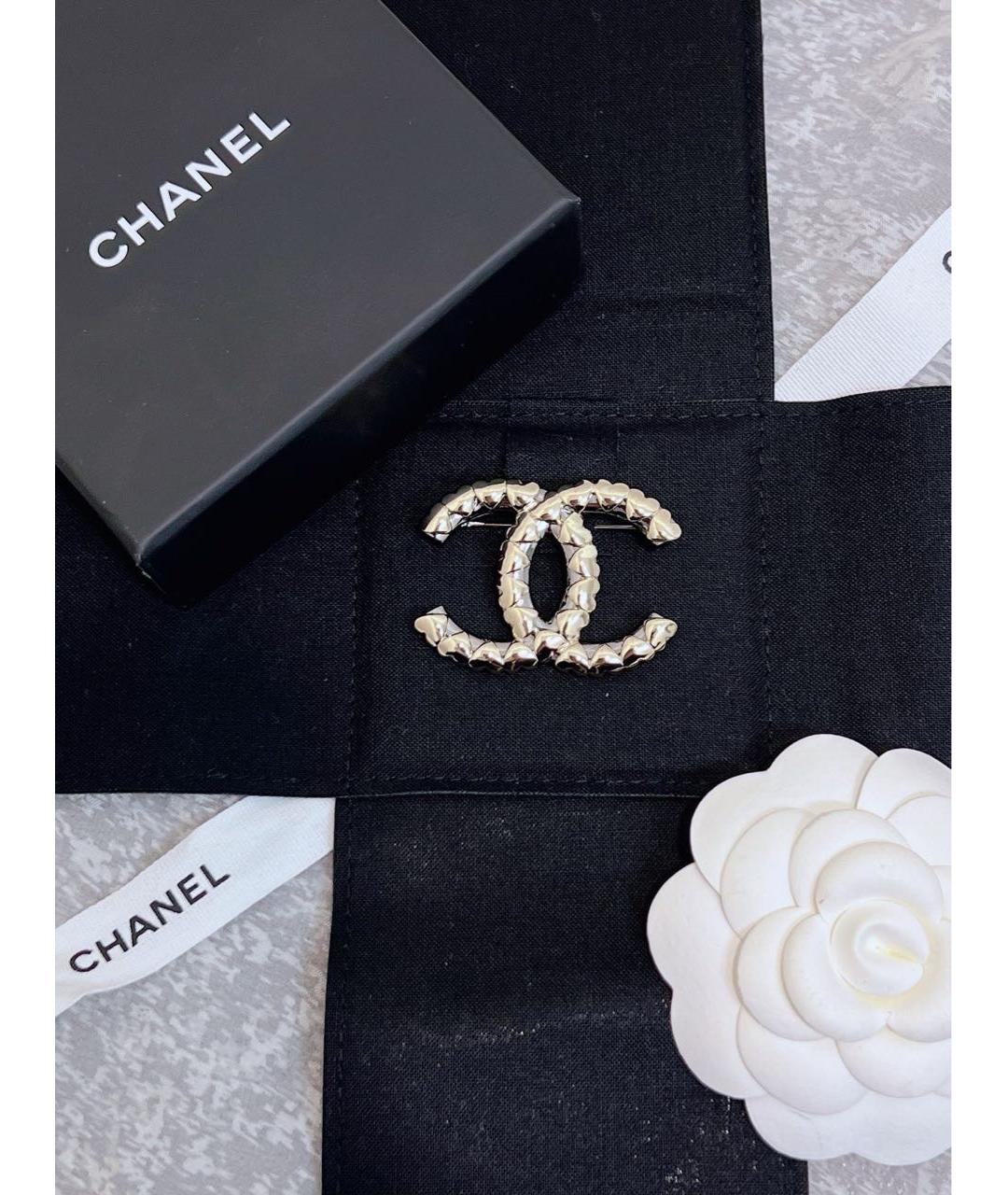 CHANEL Серебряная металлическая булавка / брошь, фото 2