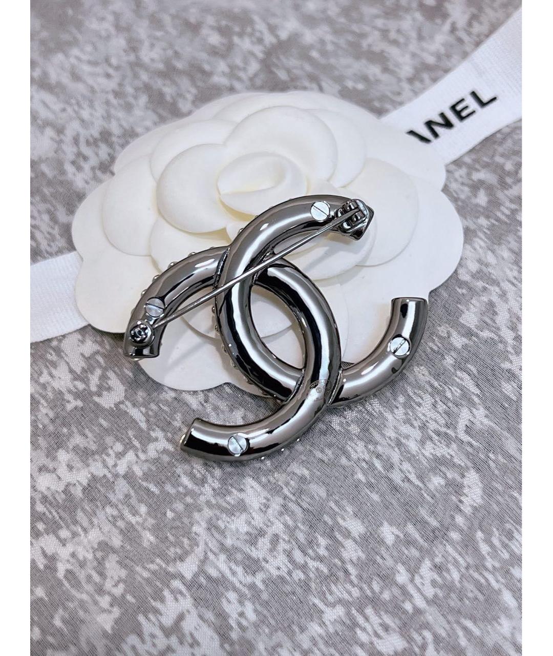 CHANEL Серебряная металлическая булавка / брошь, фото 5