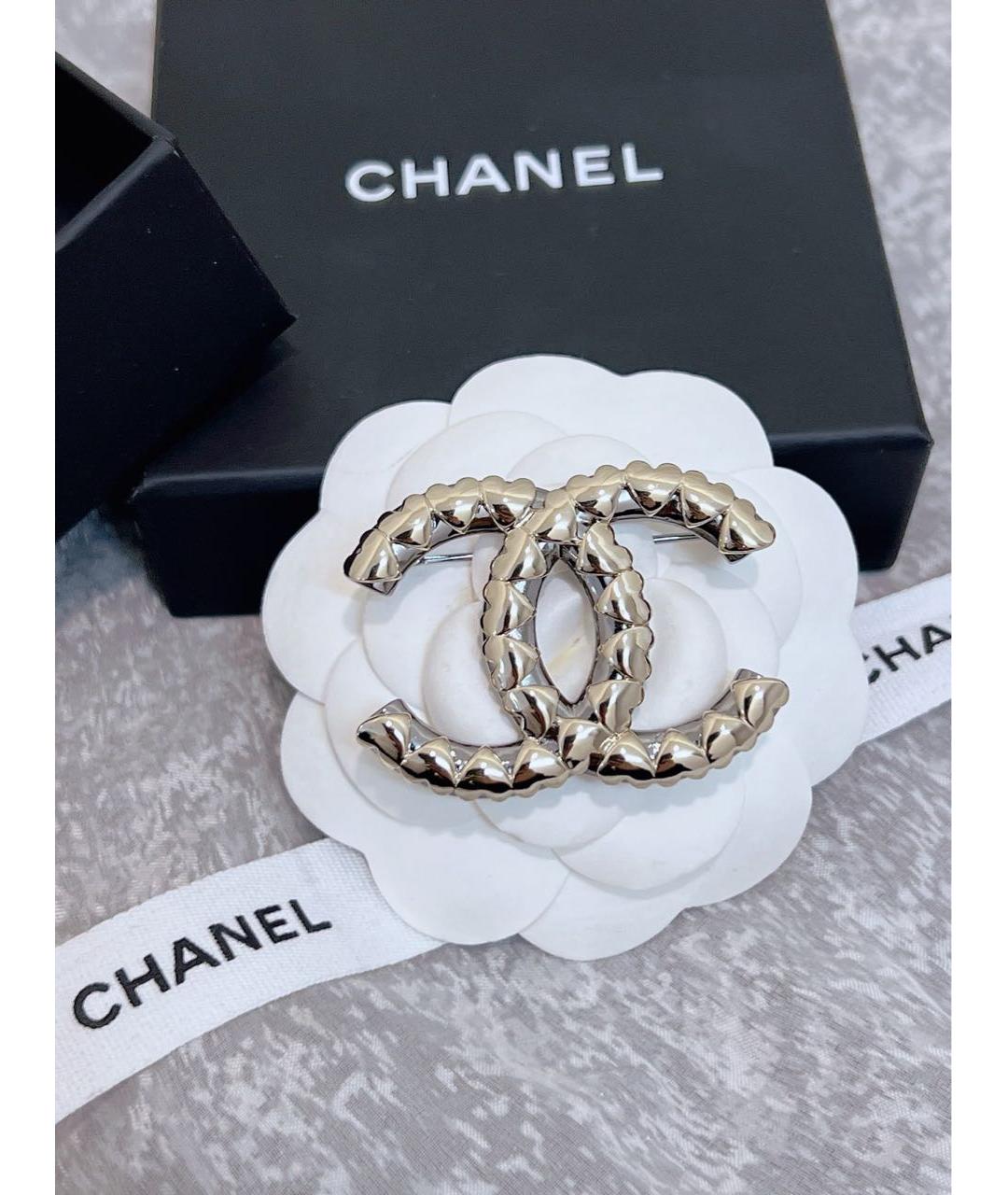 CHANEL Серебряная металлическая булавка / брошь, фото 3