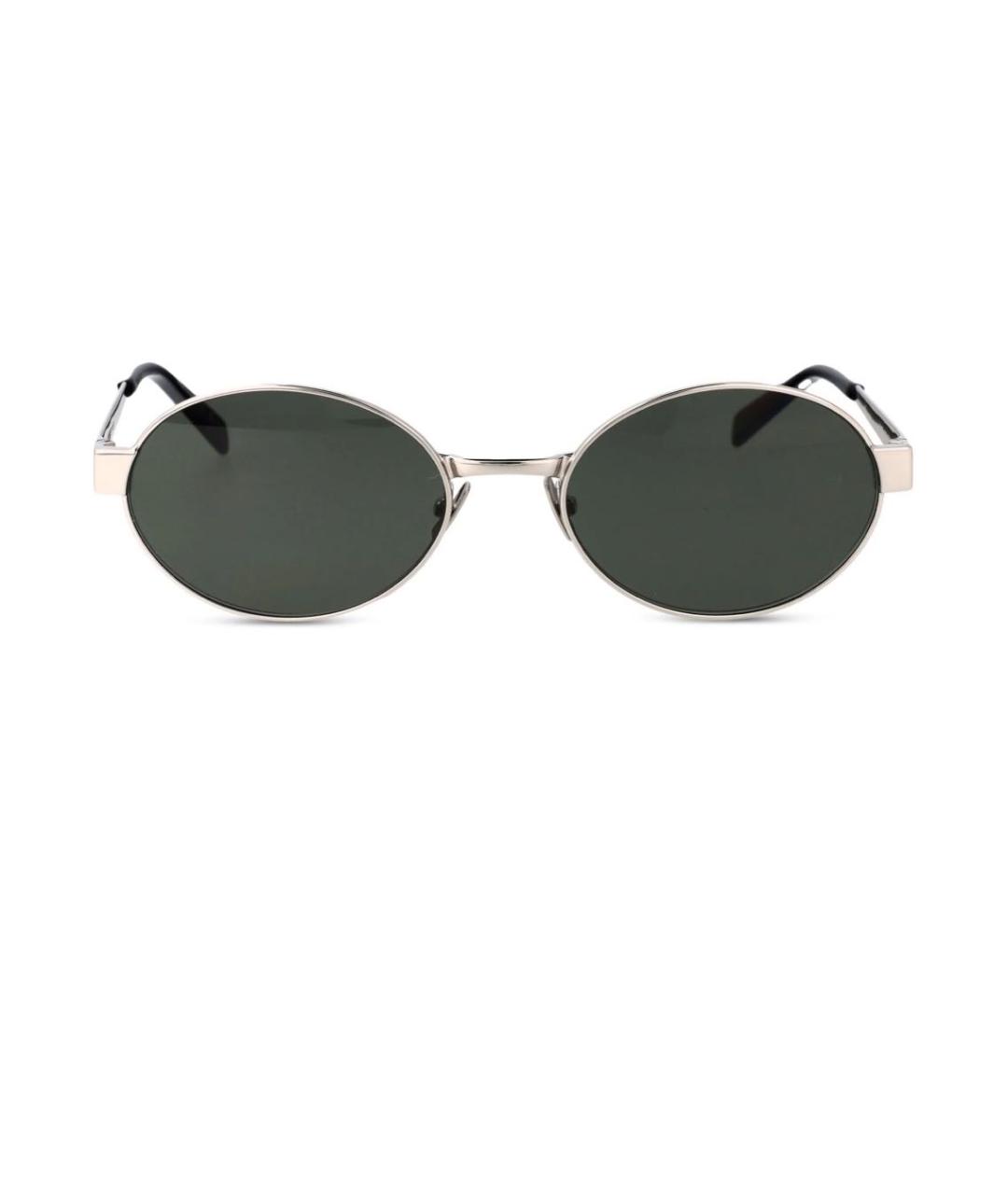 SAINT LAURENT Серебряные металлические солнцезащитные очки, фото 2