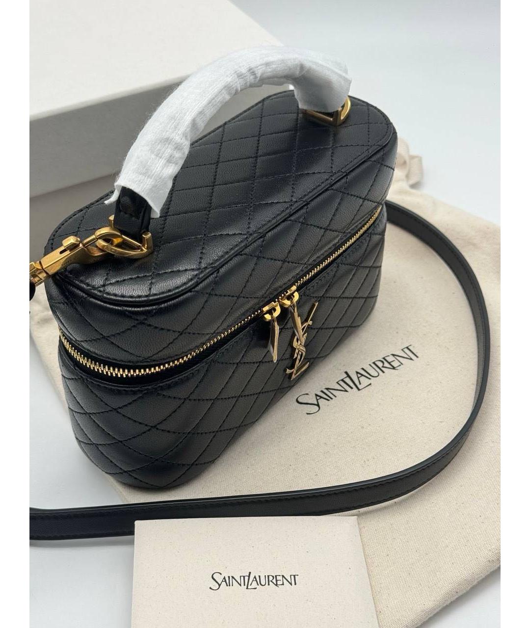 SAINT LAURENT Черная кожаная сумка через плечо, фото 8