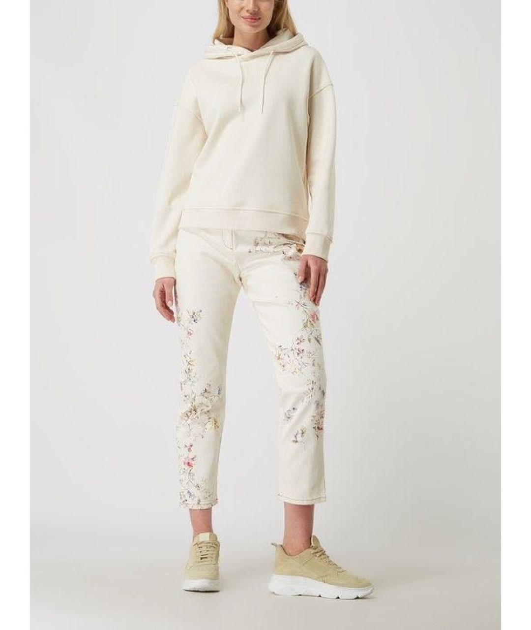 MAX MARA Белые хлопко-эластановые джинсы слим, фото 8