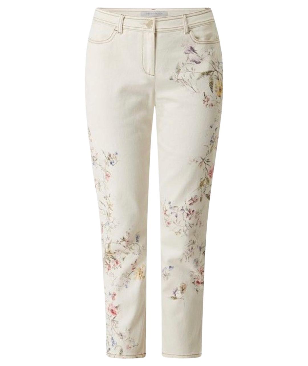 MAX MARA Белые хлопко-эластановые джинсы слим, фото 1