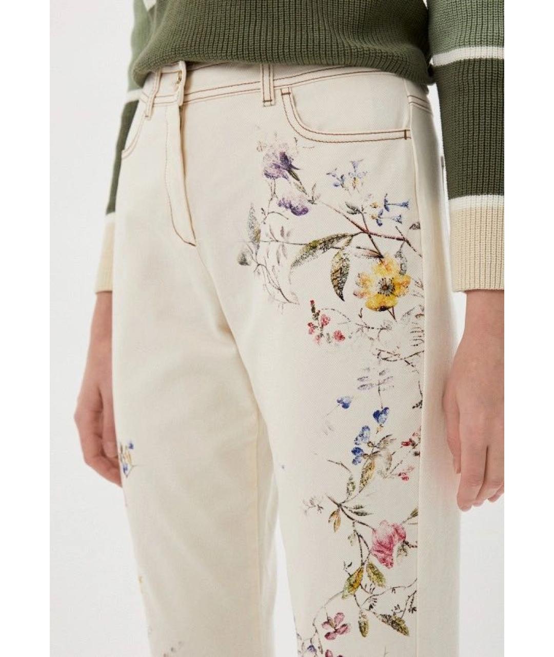 MAX MARA Белые хлопко-эластановые джинсы слим, фото 6