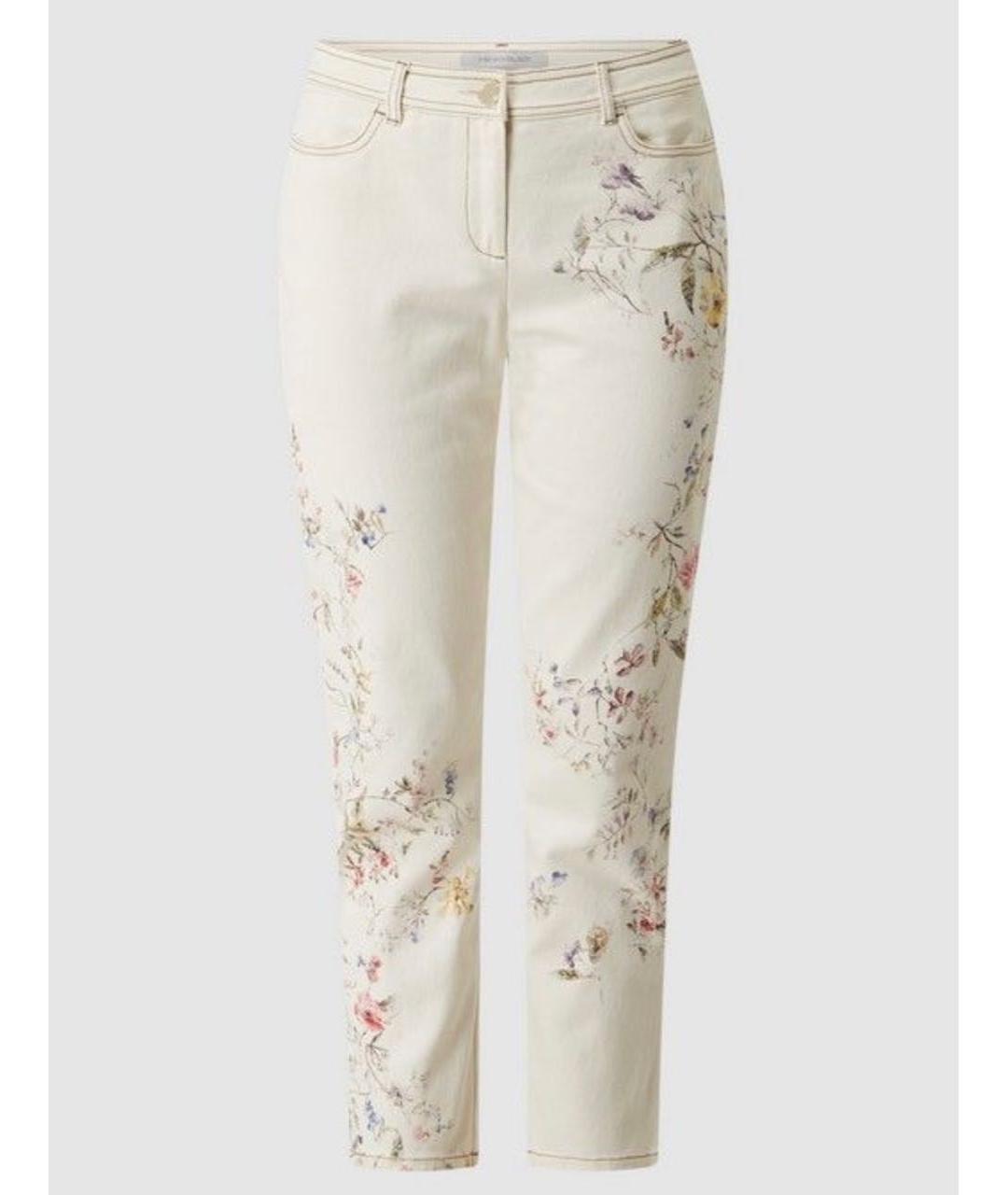 MAX MARA Белые хлопко-эластановые джинсы слим, фото 9