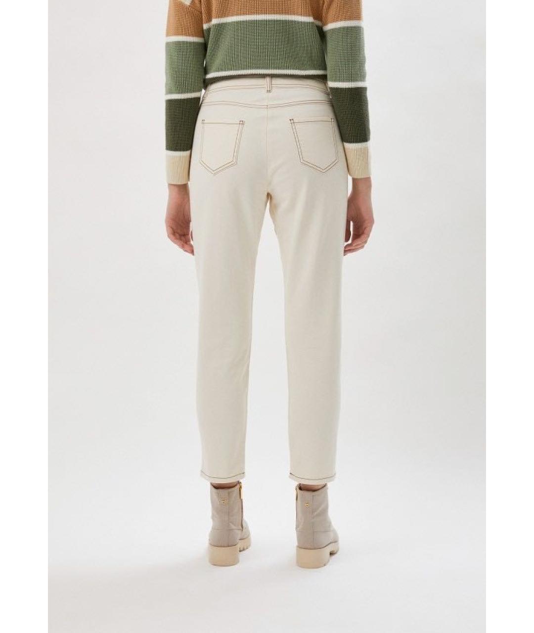 MAX MARA Белые хлопко-эластановые джинсы слим, фото 2