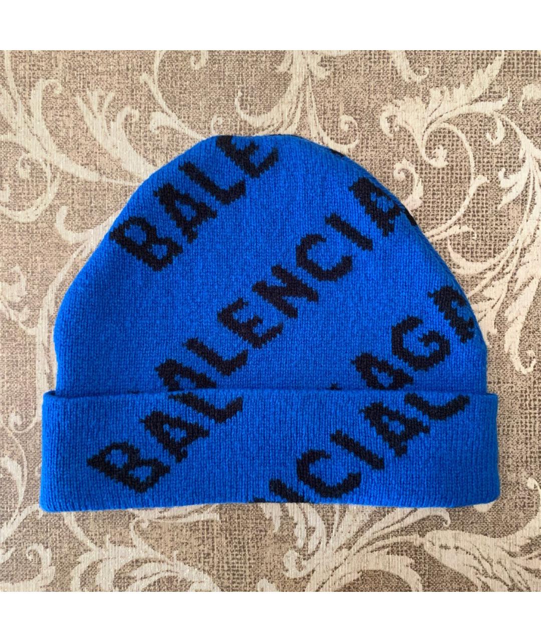 BALENCIAGA Синяя шерстяная шапка, фото 4