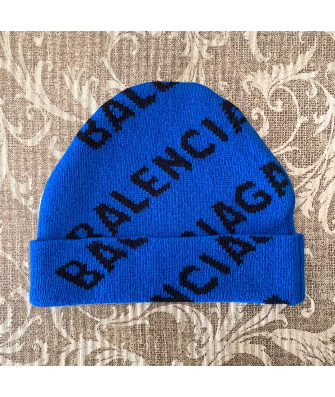 BALENCIAGA Синяя шерстяная шапка, фото 2