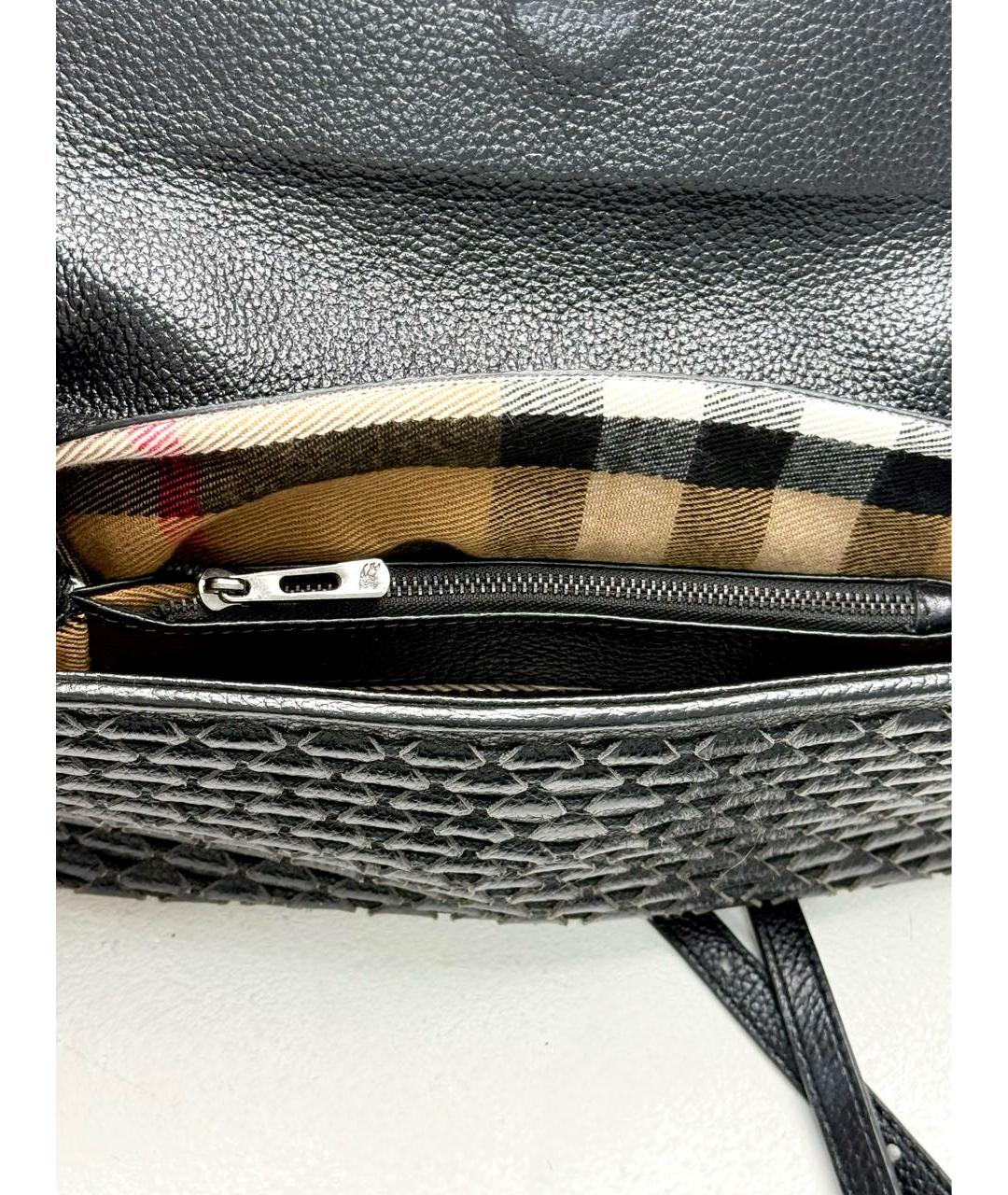 BURBERRY Черная кожаная сумка через плечо, фото 4