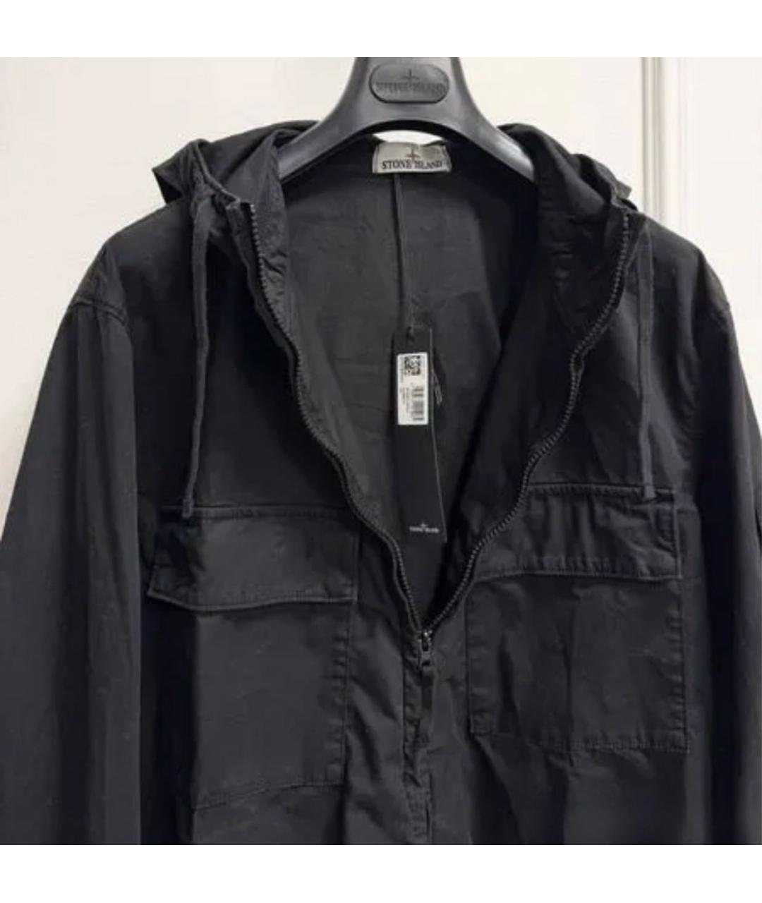 STONE ISLAND Черная хлопковая куртка, фото 5
