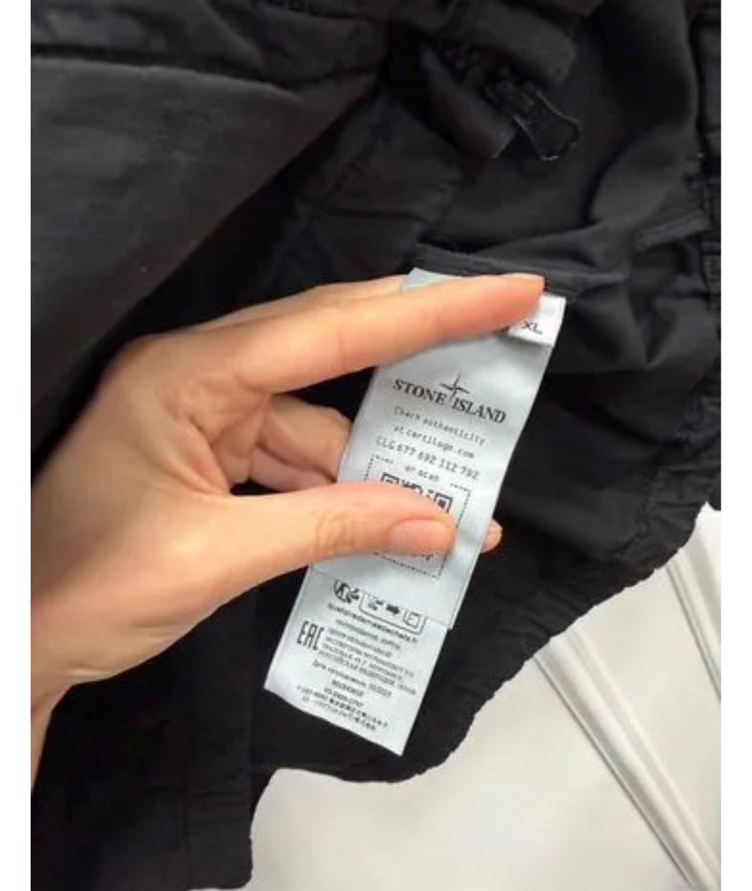 STONE ISLAND Черная хлопковая куртка, фото 4