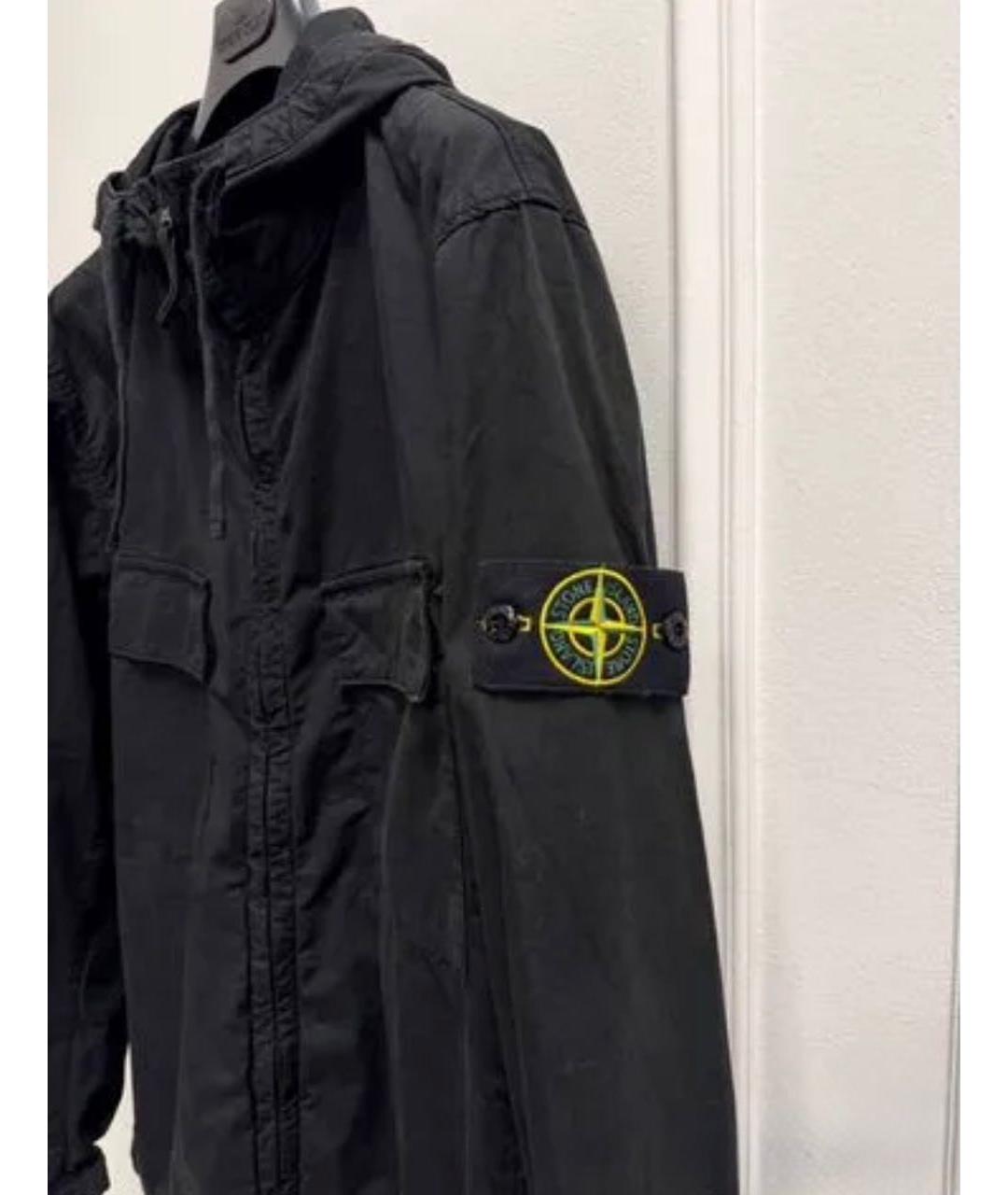 STONE ISLAND Черная хлопковая куртка, фото 2