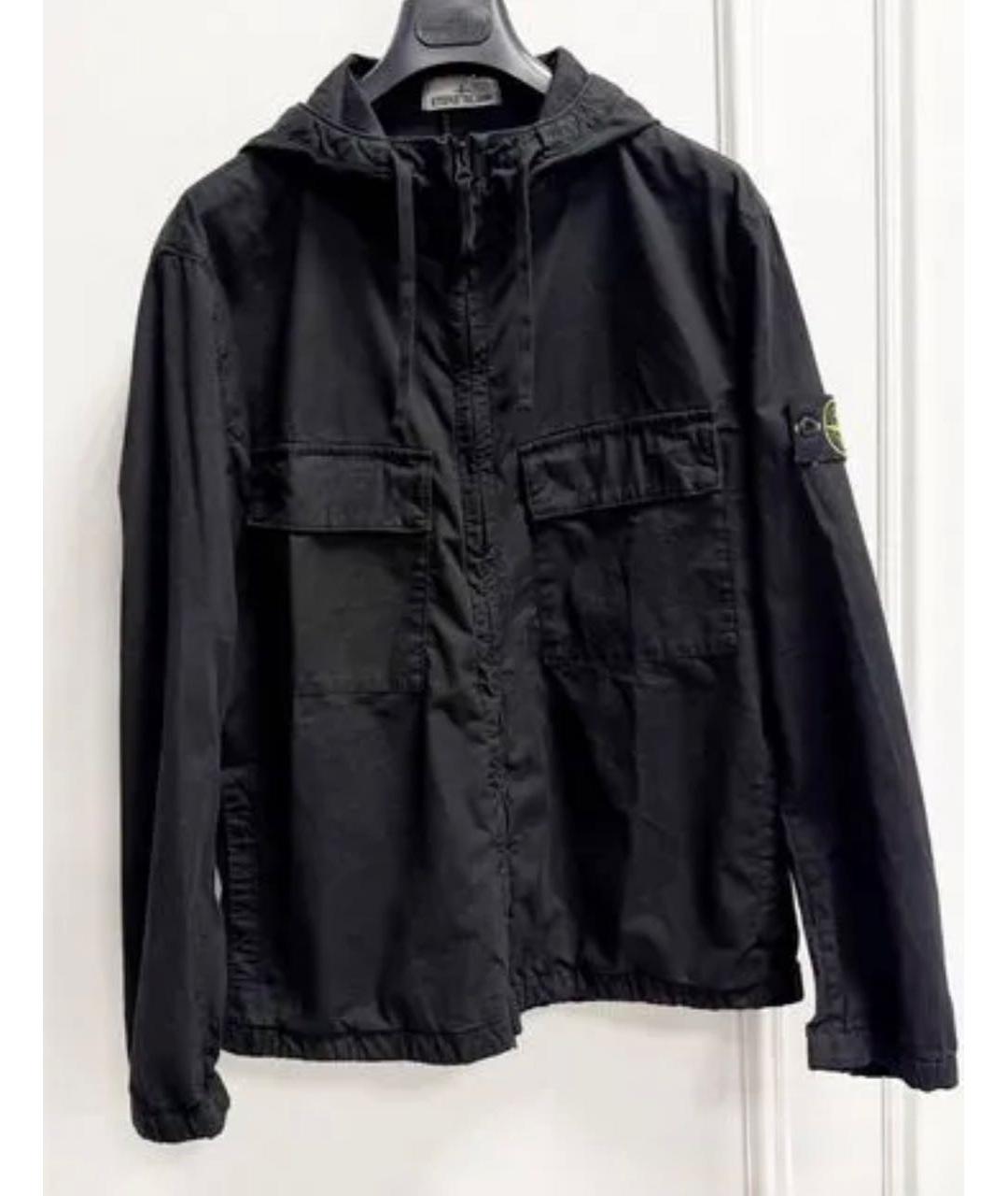 STONE ISLAND Черная хлопковая куртка, фото 6