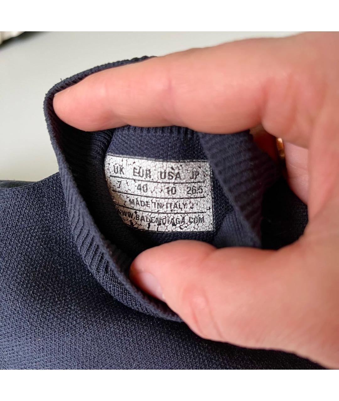 BALENCIAGA Темно-синие синтетические высокие кроссовки / кеды, фото 6
