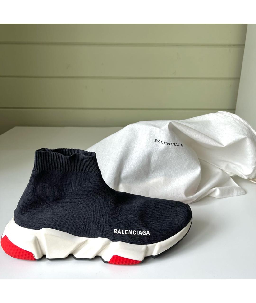 BALENCIAGA Темно-синие синтетические высокие кроссовки / кеды, фото 7
