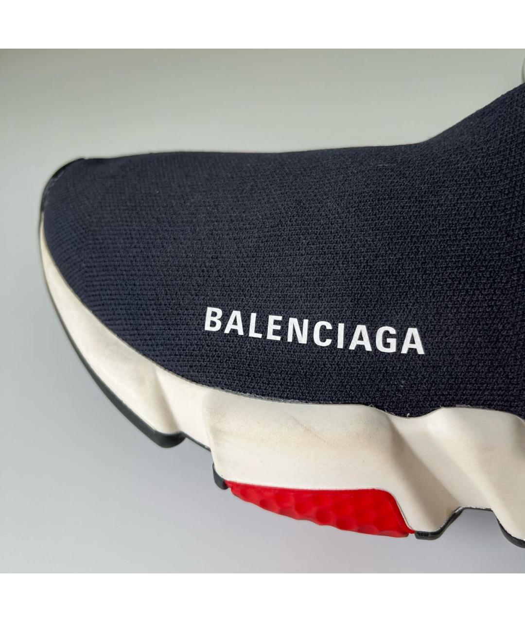 BALENCIAGA Темно-синие синтетические высокие кроссовки / кеды, фото 5