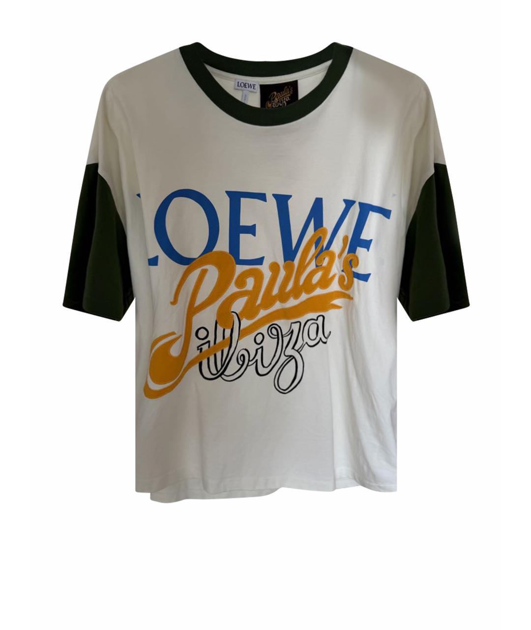 LOEWE Белая хлопковая футболка, фото 1