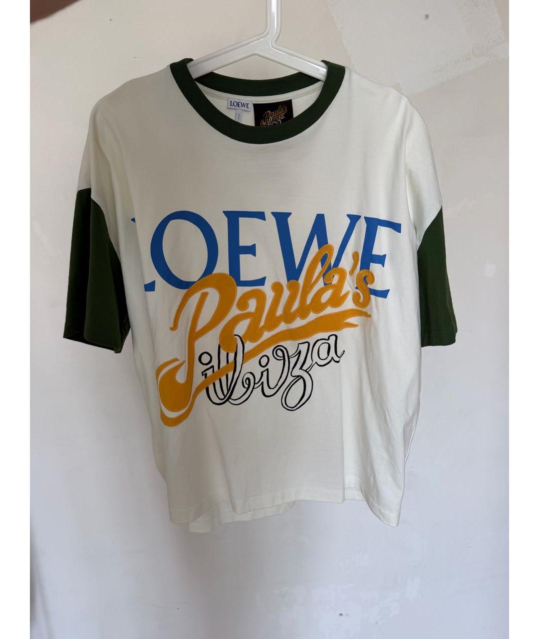 LOEWE Белая хлопковая футболка, фото 3