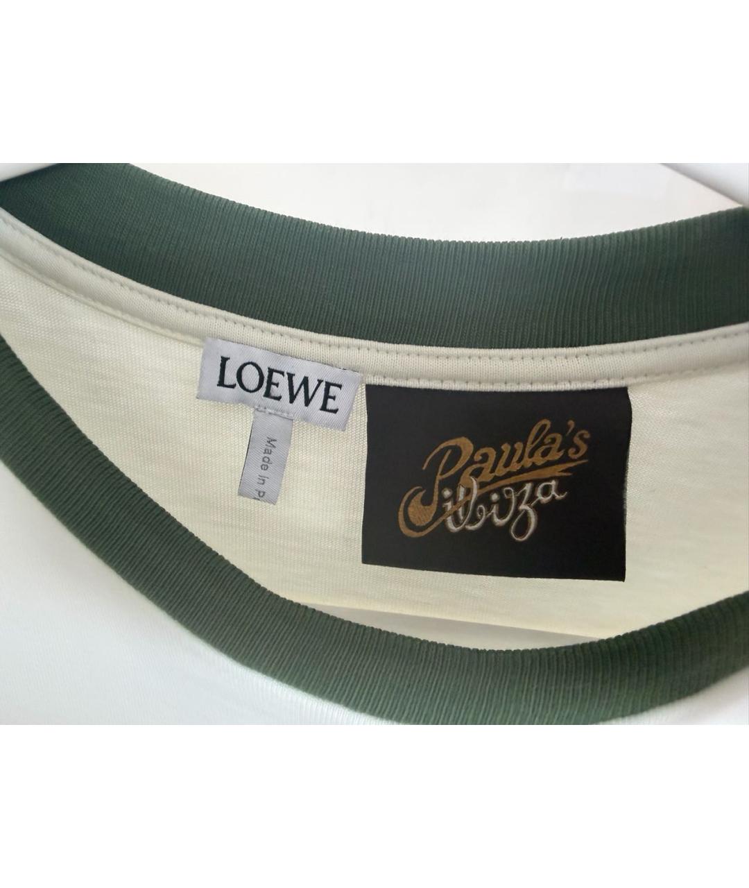 LOEWE Белая хлопковая футболка, фото 2