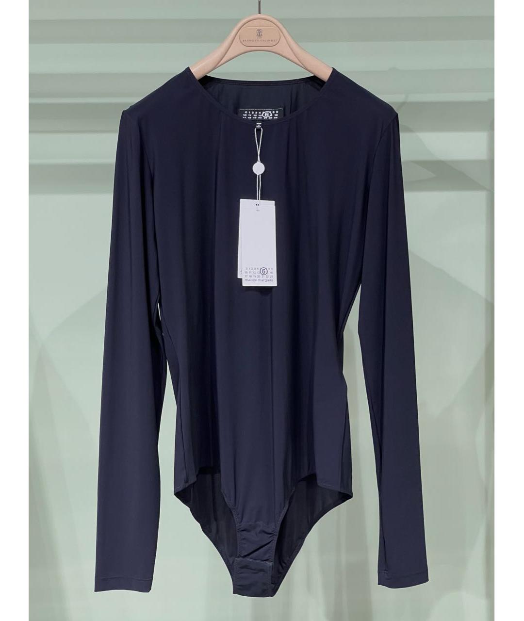 MM6 MAISON MARGIELA Темно-синее полиамидовое боди, фото 9