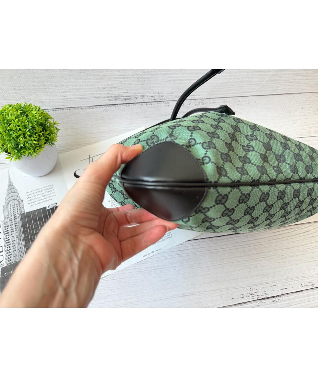 GUCCI Зеленая сумка тоут, фото 5