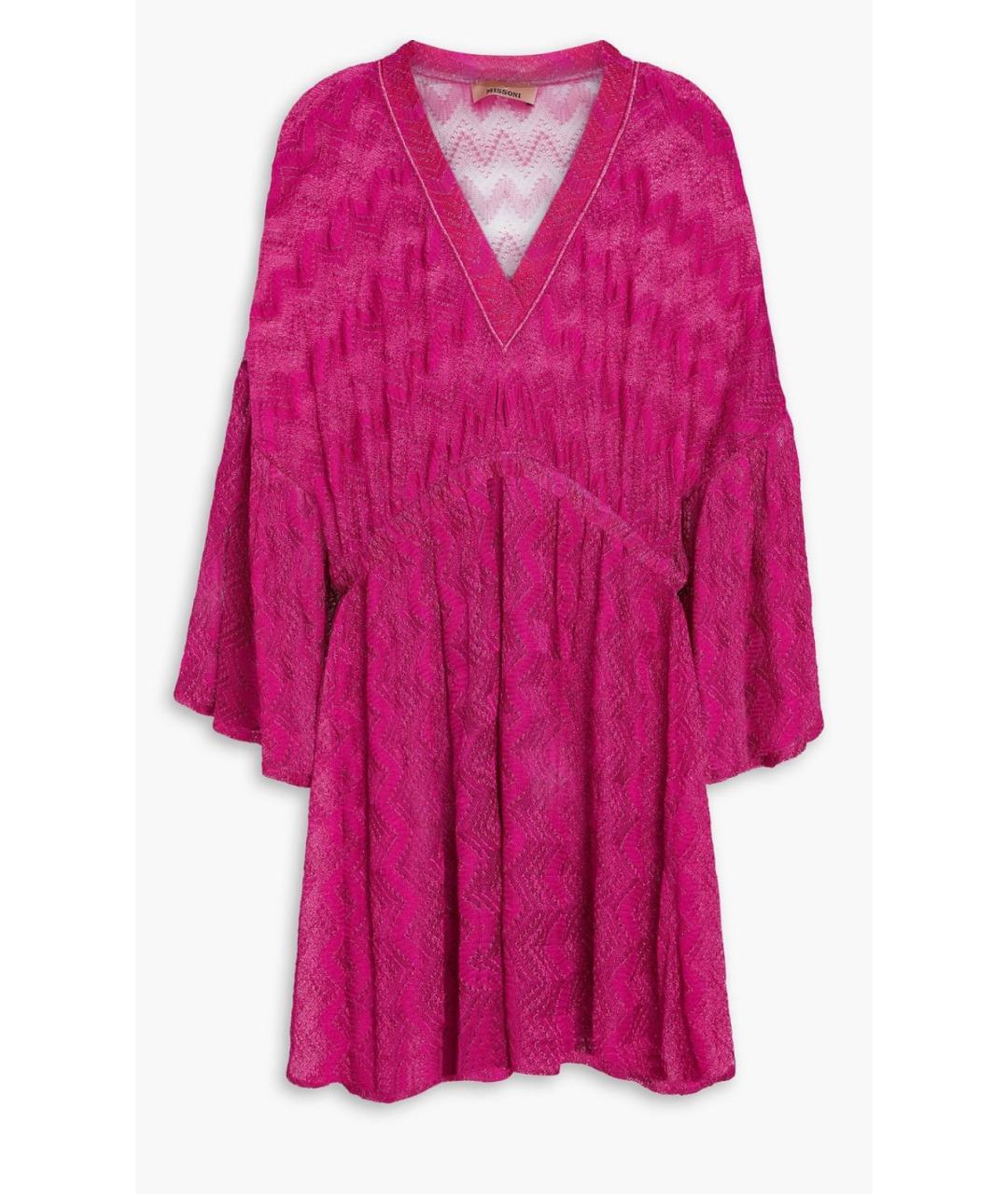 MISSONI Фуксия вискозное коктейльное платье, фото 4