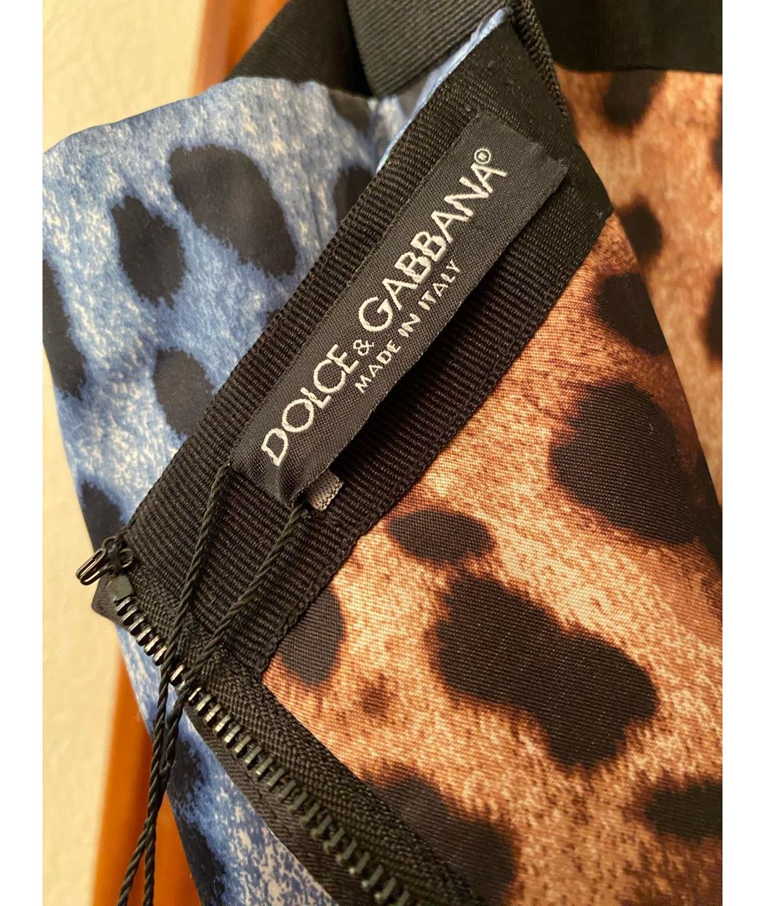 DOLCE&GABBANA Голубое ацетатное коктейльное платье, фото 3