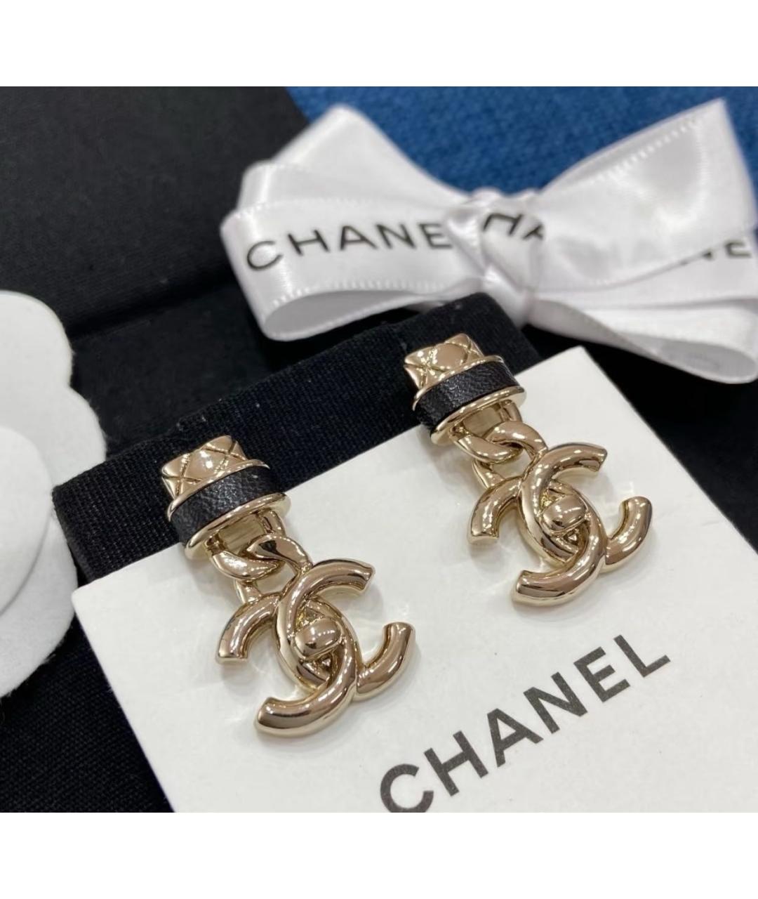 CHANEL Золотые металлические серьги, фото 6