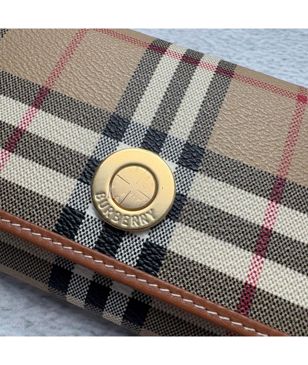 BURBERRY Коричневый кожаный кошелек, фото 8