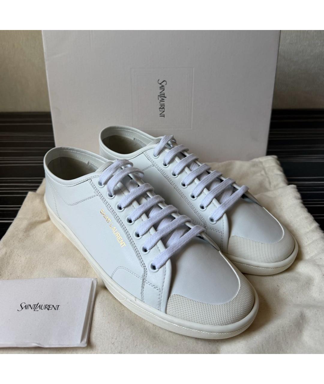 SAINT LAURENT Белые кожаные кеды, фото 5