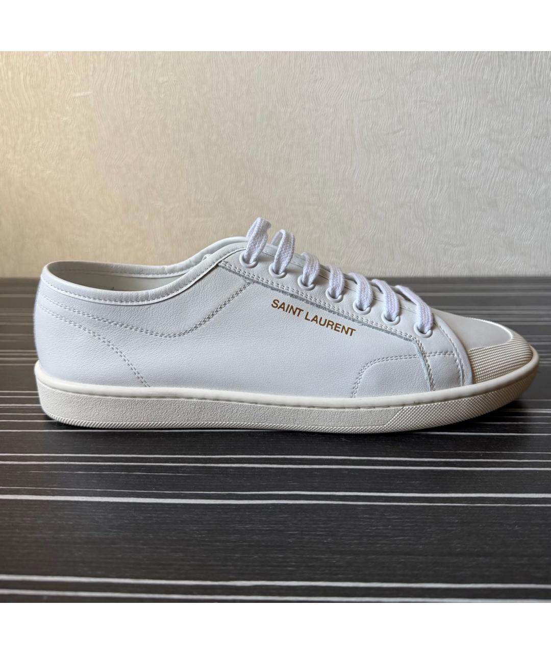 SAINT LAURENT Белые кожаные кеды, фото 6