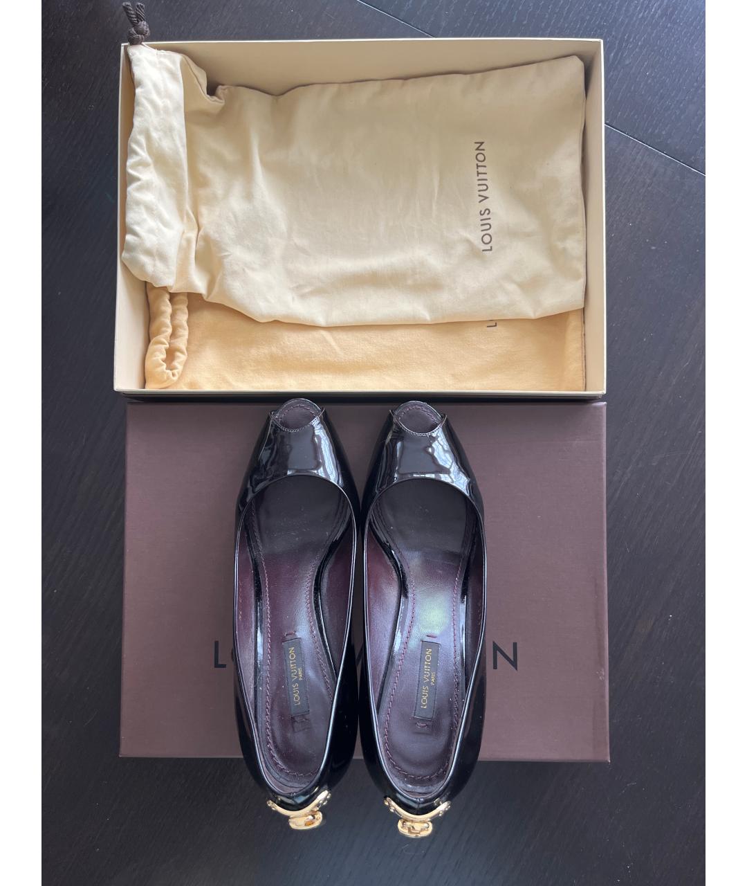 LOUIS VUITTON Бордовые туфли из лакированной кожи, фото 3