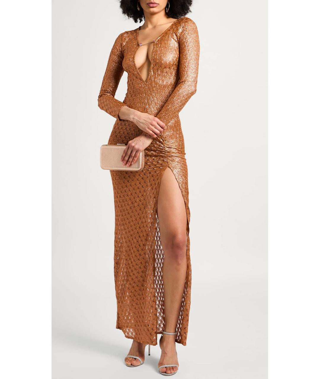 MISSONI Коричневое вискозное вечернее платье, фото 2