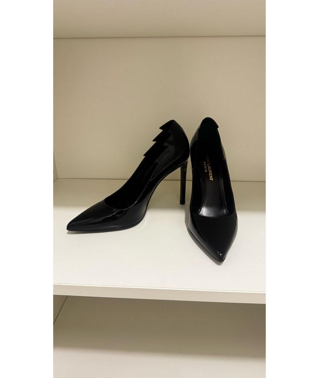 SAINT LAURENT Черные туфли из лакированной кожи, фото 3