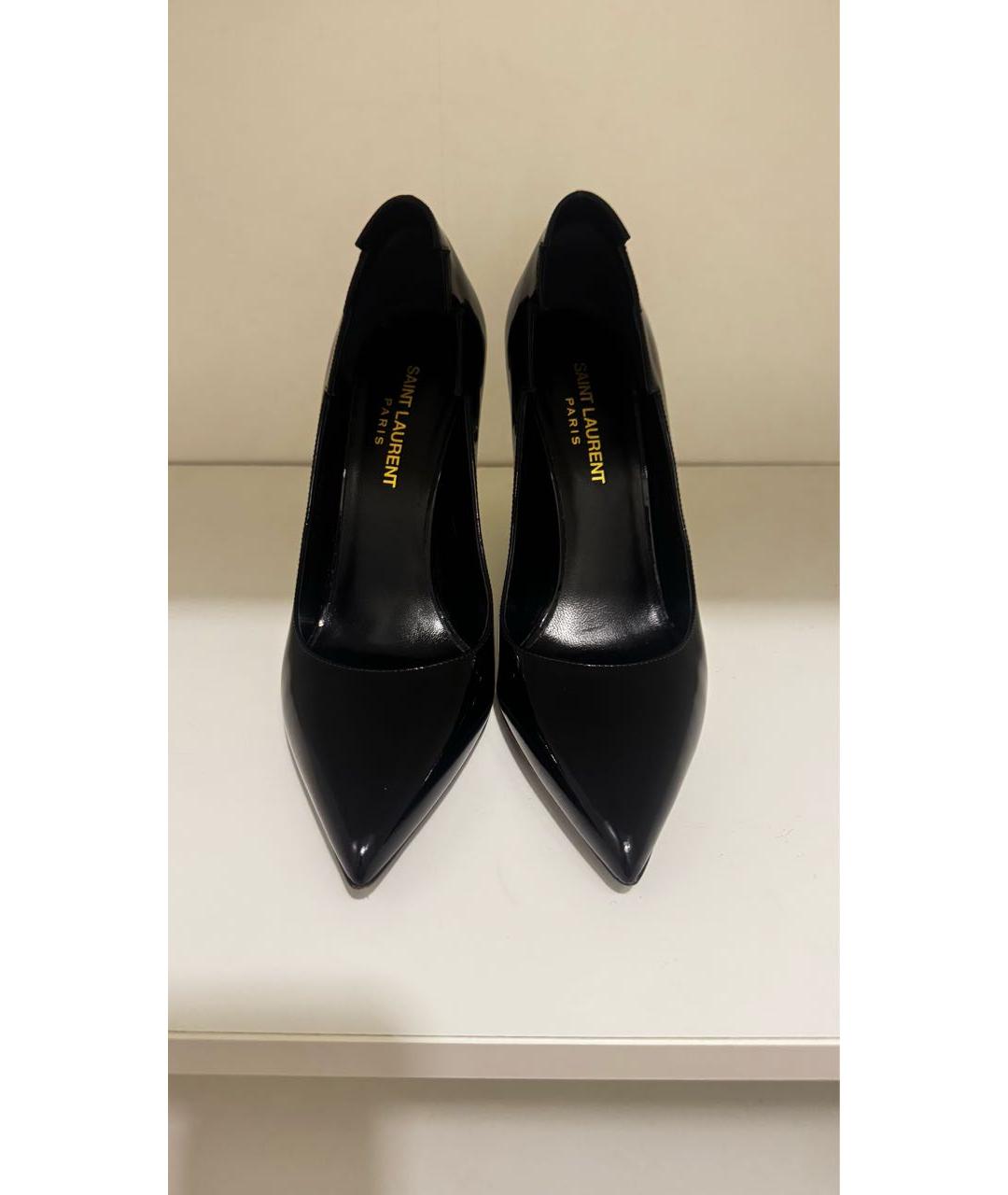 SAINT LAURENT Черные туфли из лакированной кожи, фото 2