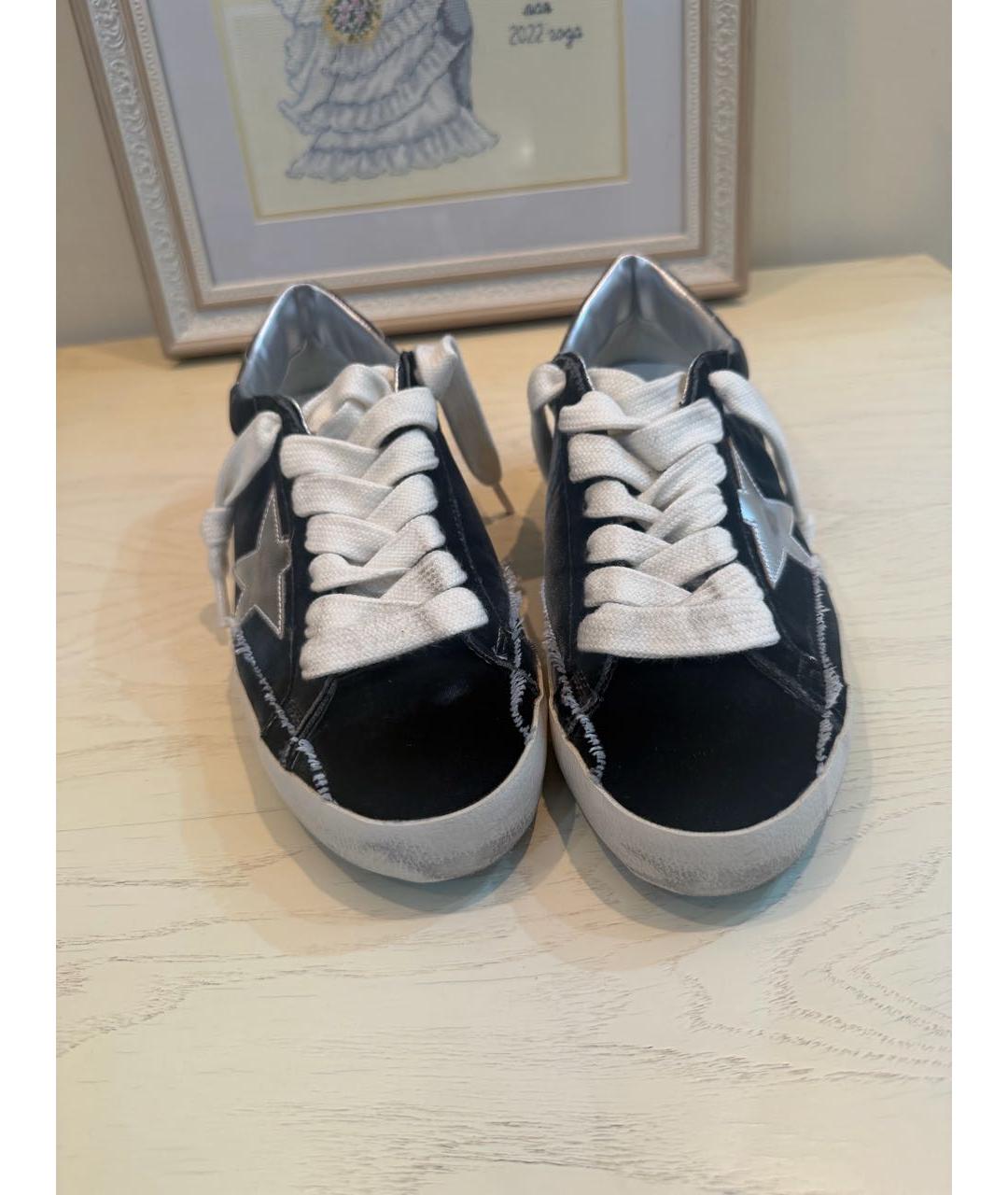 GOLDEN GOOSE DELUXE BRAND Черные текстильные низкие кроссовки / кеды, фото 2