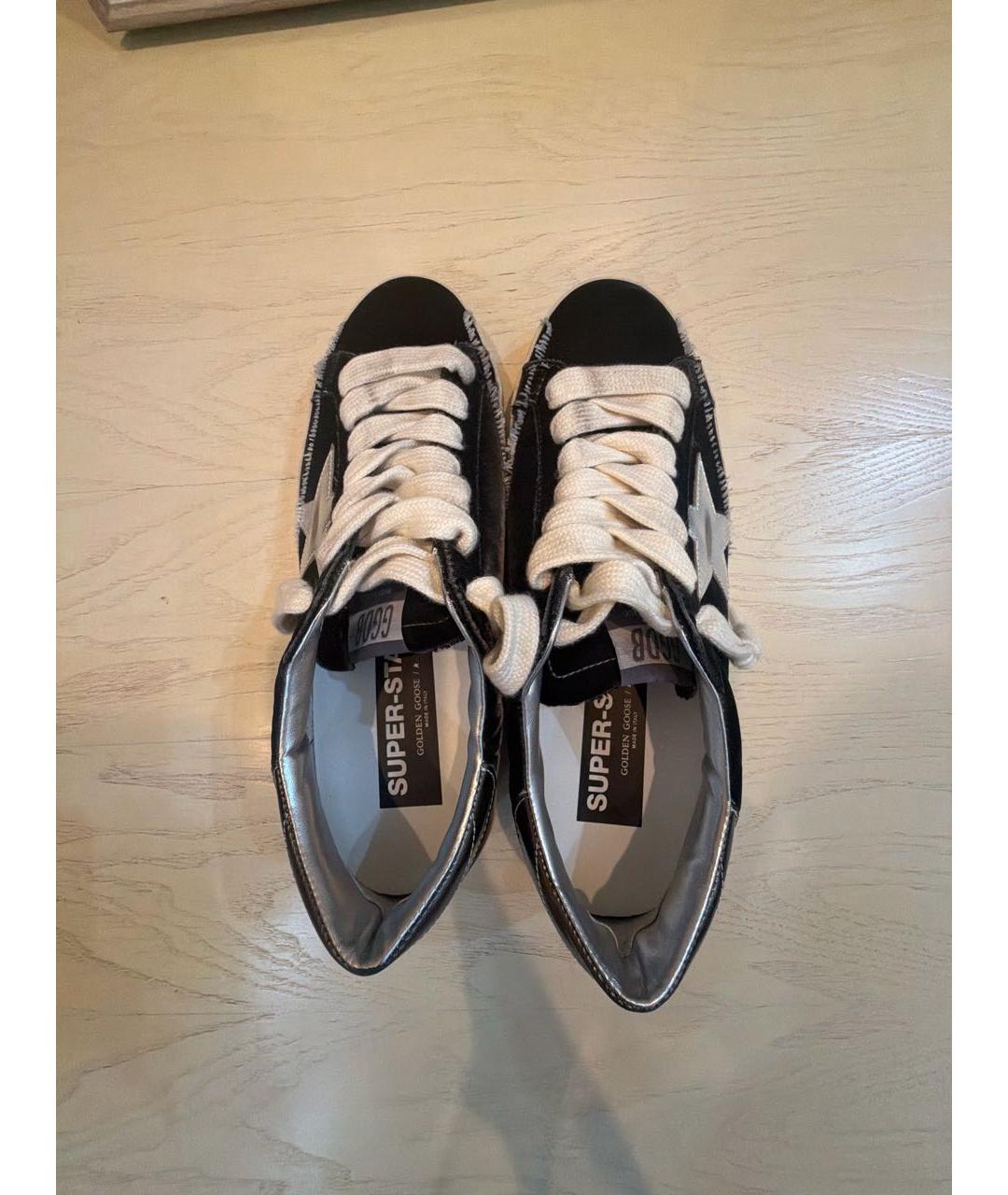 GOLDEN GOOSE DELUXE BRAND Черные текстильные низкие кроссовки / кеды, фото 3