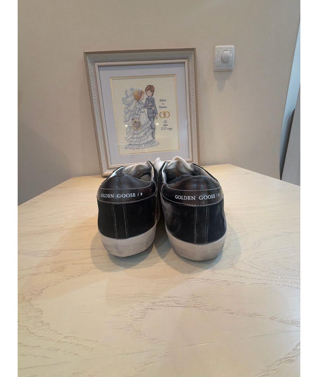 GOLDEN GOOSE DELUXE BRAND Черные текстильные низкие кроссовки / кеды, фото 4