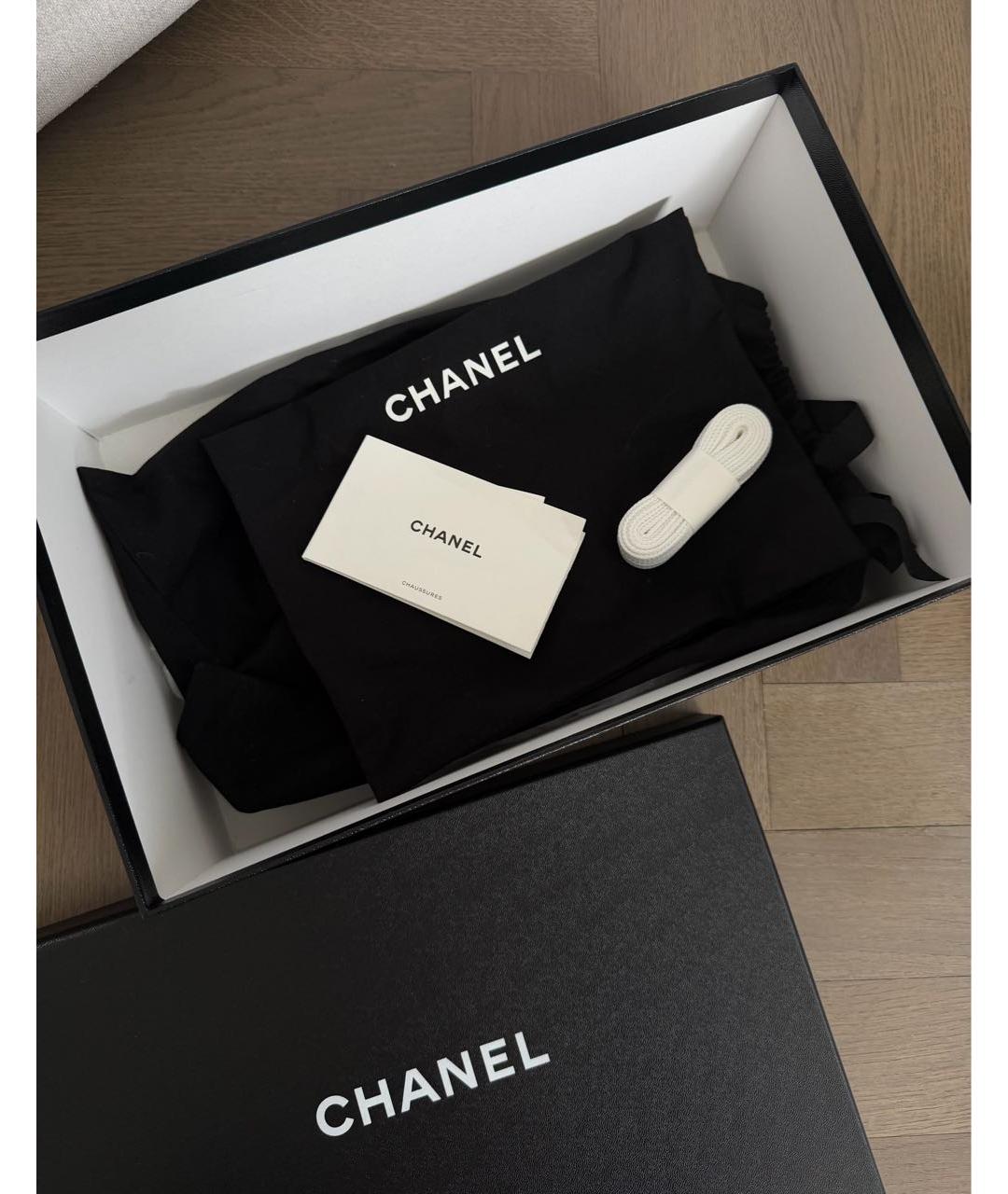 CHANEL Белые кожаные кроссовки, фото 7
