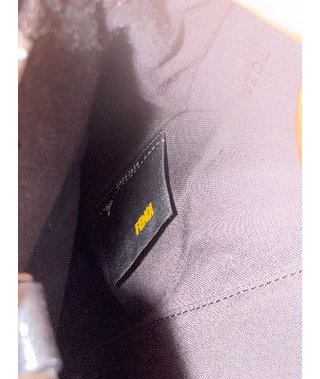 FENDI Черная сумка на плечо из искусственной кожи, фото 8