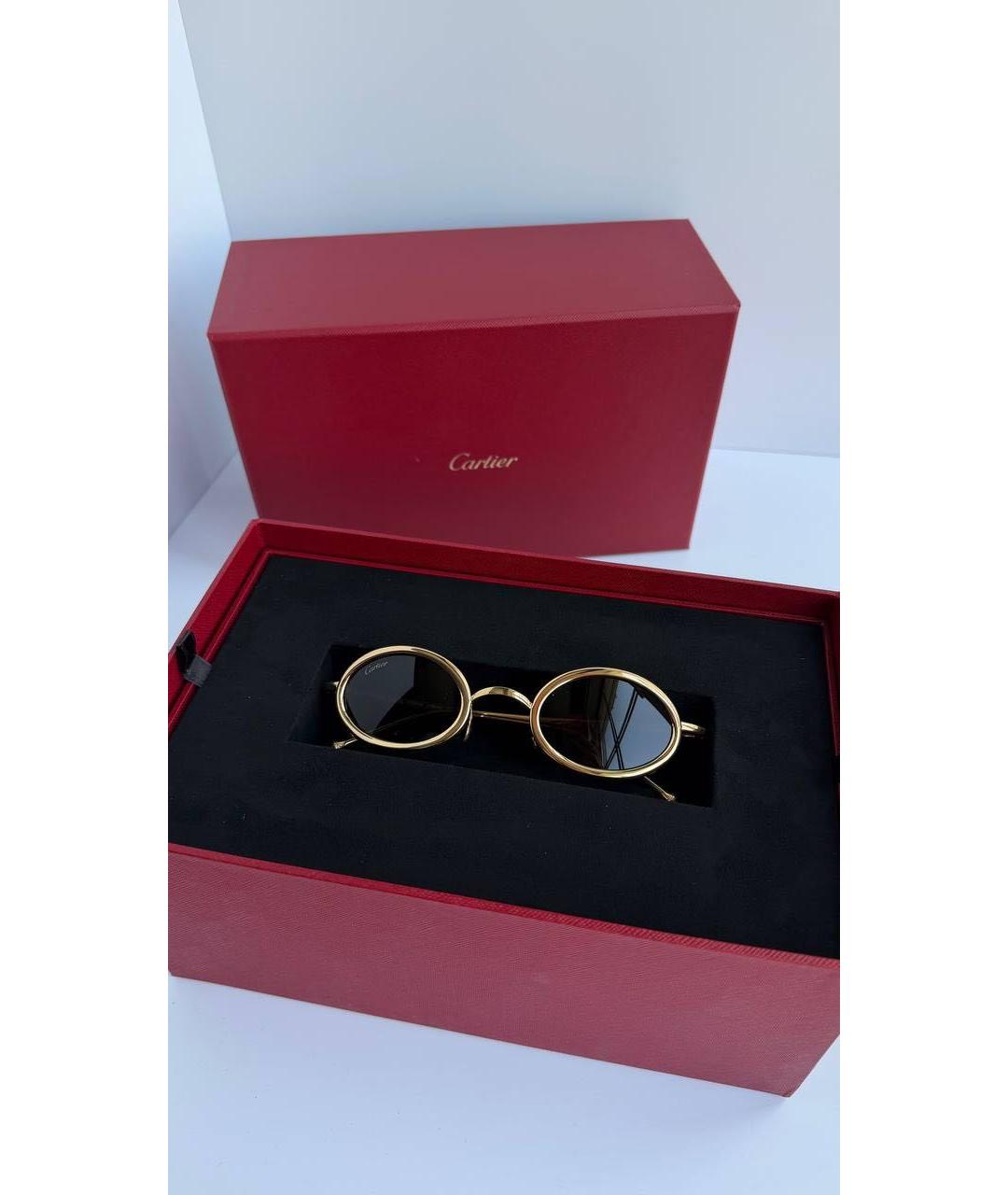 CARTIER Золотые металлические солнцезащитные очки, фото 1
