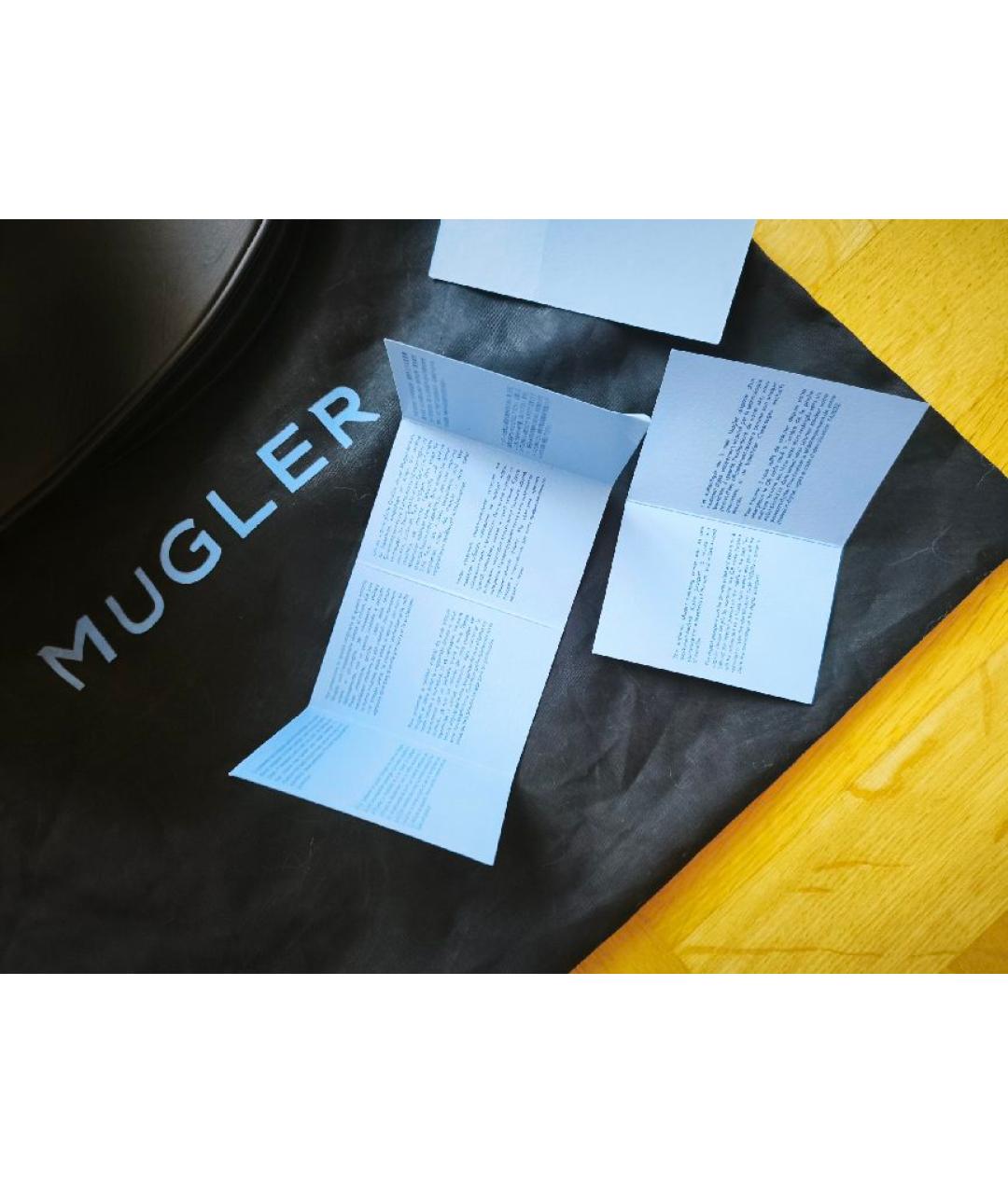 MUGLER Черная кожаная сумка через плечо, фото 6